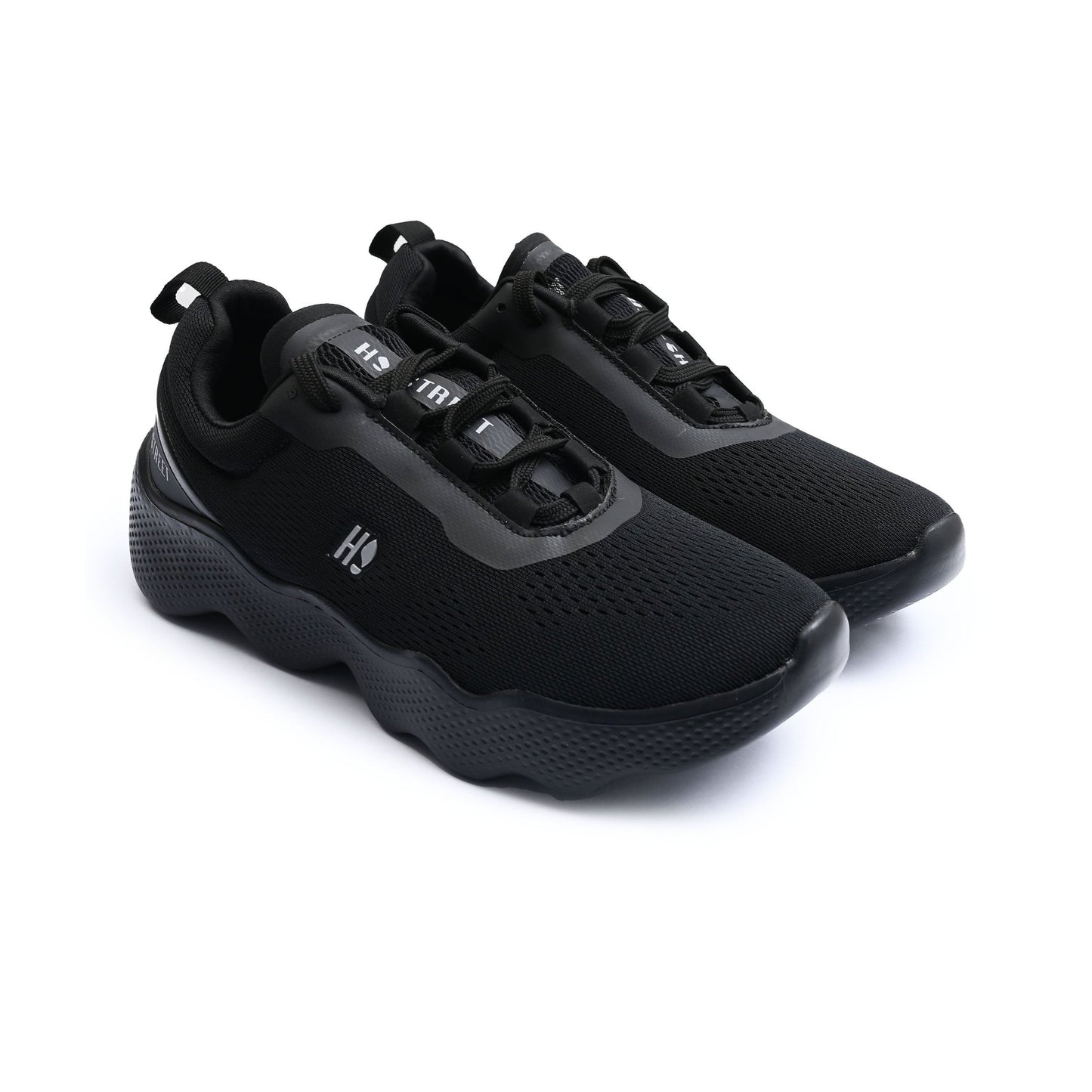 BLACK WAVY SOLE TRAINER - Hi-Street