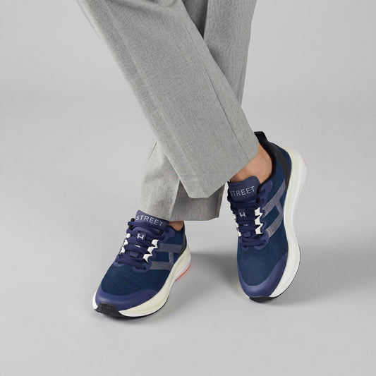 BLUE LACE UP TRAINER SHOES - Hi-Street