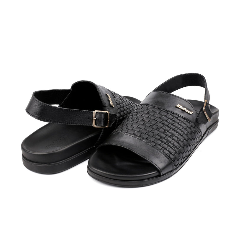 BRAIDED LEATHER COMFORT SANDAL - Hi-Street