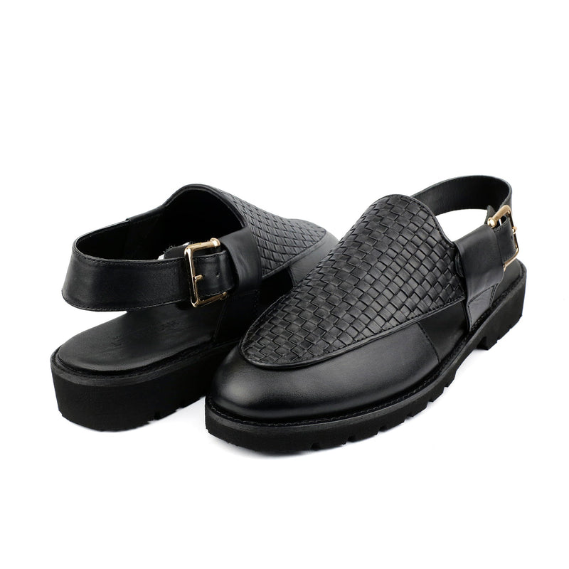 BRAIDED LEATHER COMFORT SANDAL - Hi-Street