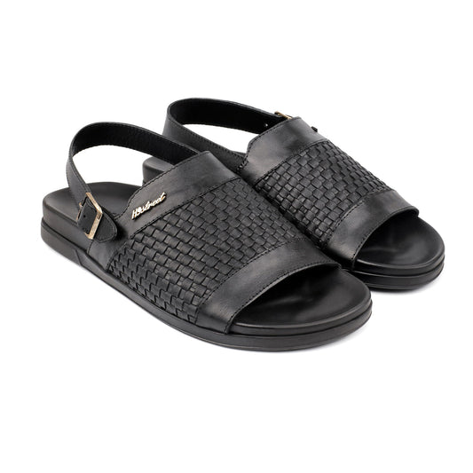 BRAIDED LEATHER COMFORT SANDAL - Hi-Street