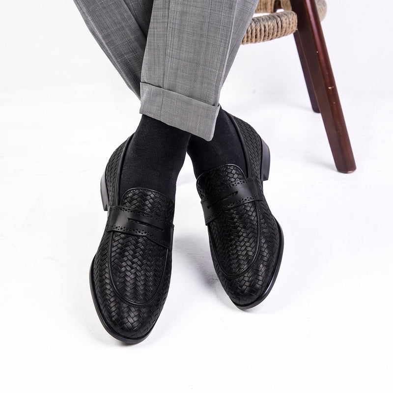 BRAIDED LEATHER FORMAL SHOES - Hi-Street