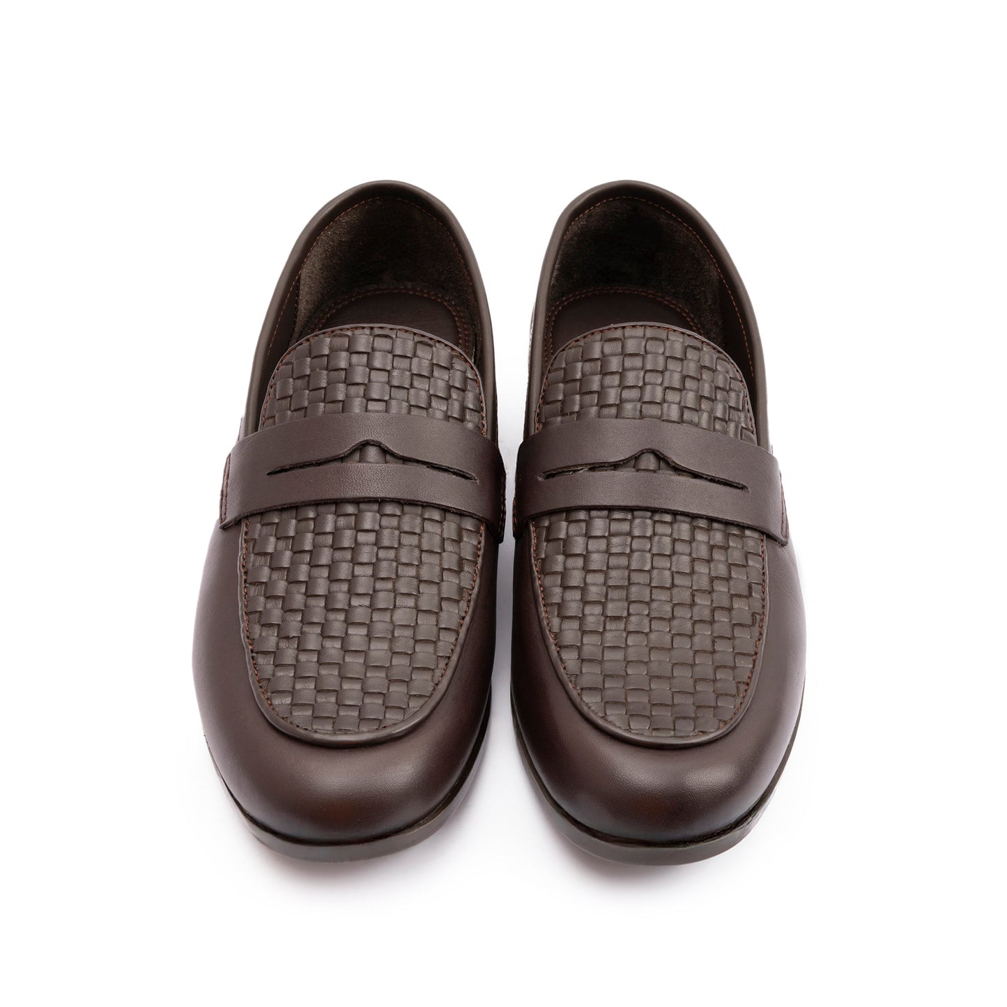 BRAIDED VAMP LEATHER SHOES - Hi-Street