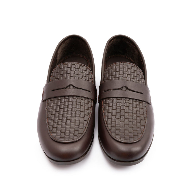 BRAIDED VAMP LEATHER SHOES - Hi-Street