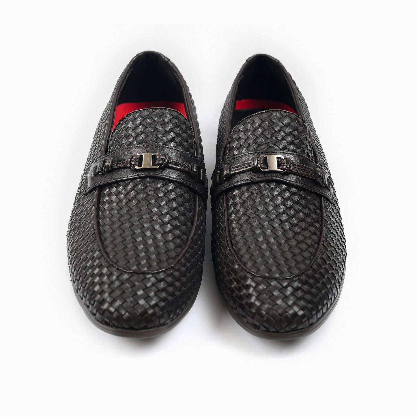 BROWN BRAIDED LEATHER SHOES - Hi-Street