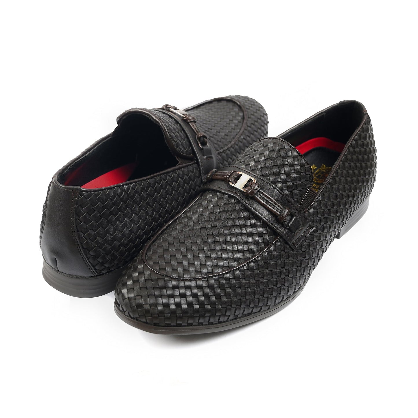 BROWN BRAIDED LEATHER SHOES - Hi-Street