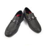 BROWN BRAIDED LEATHER SHOES - Hi-Street