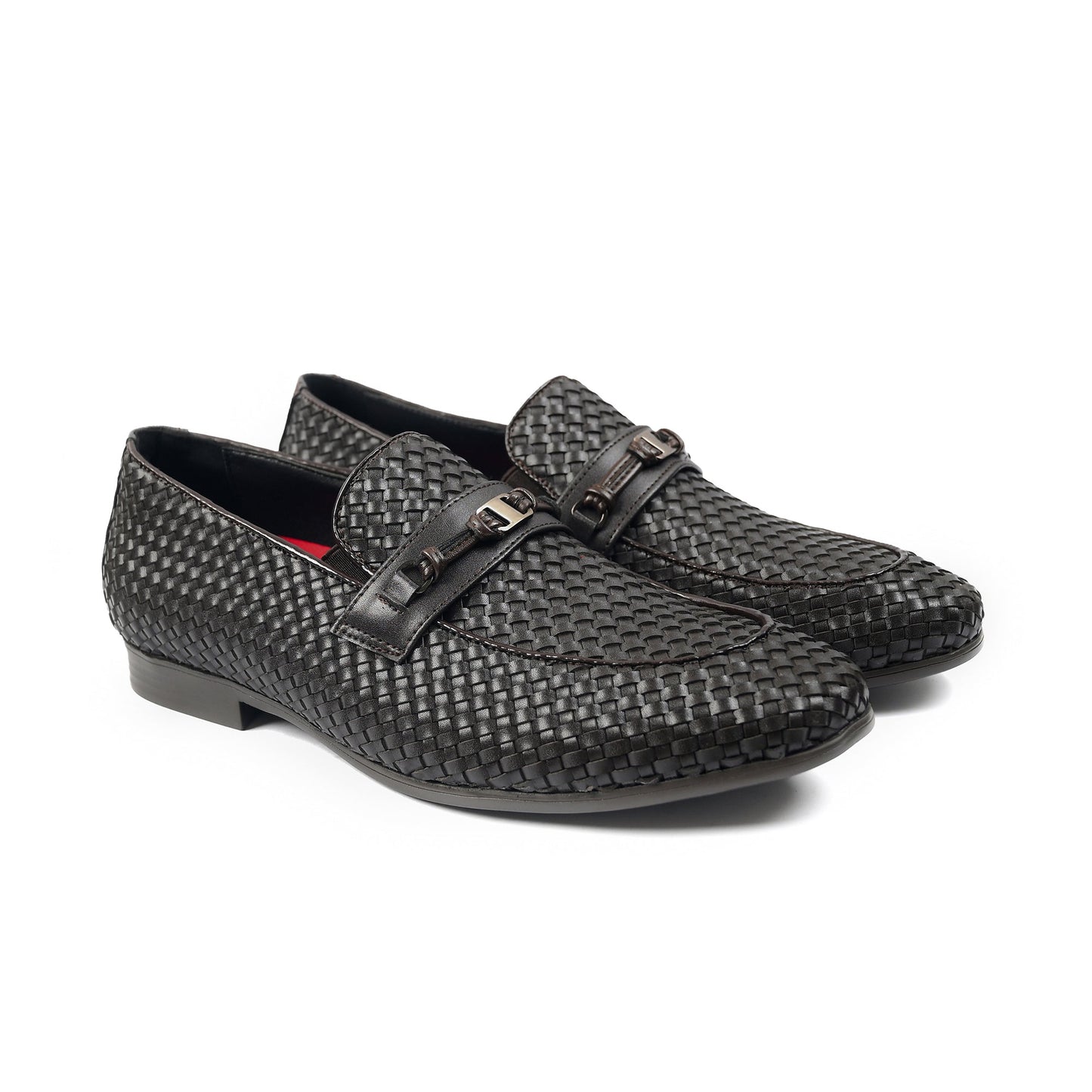 BROWN BRAIDED LEATHER SHOES - Hi-Street