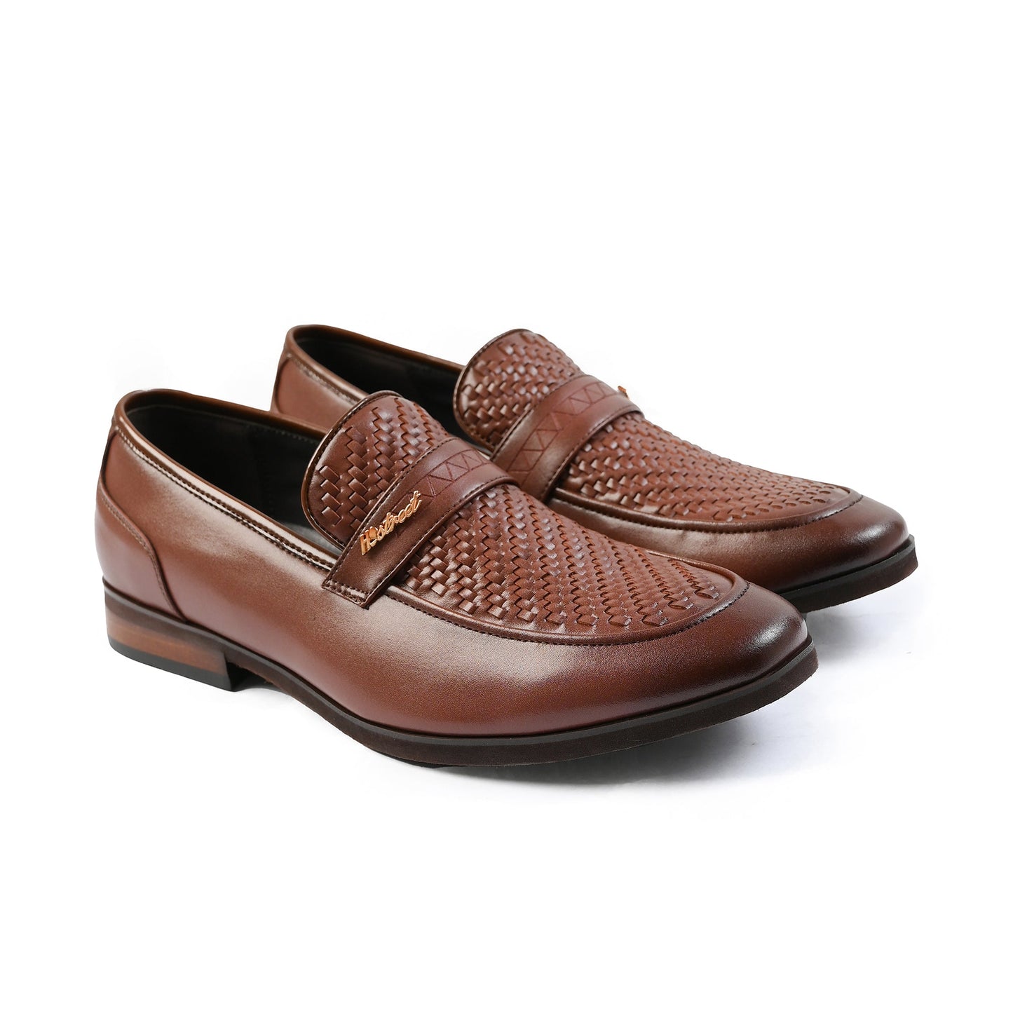 BROWN BRAIDED VAMP SHOES - Hi-Street