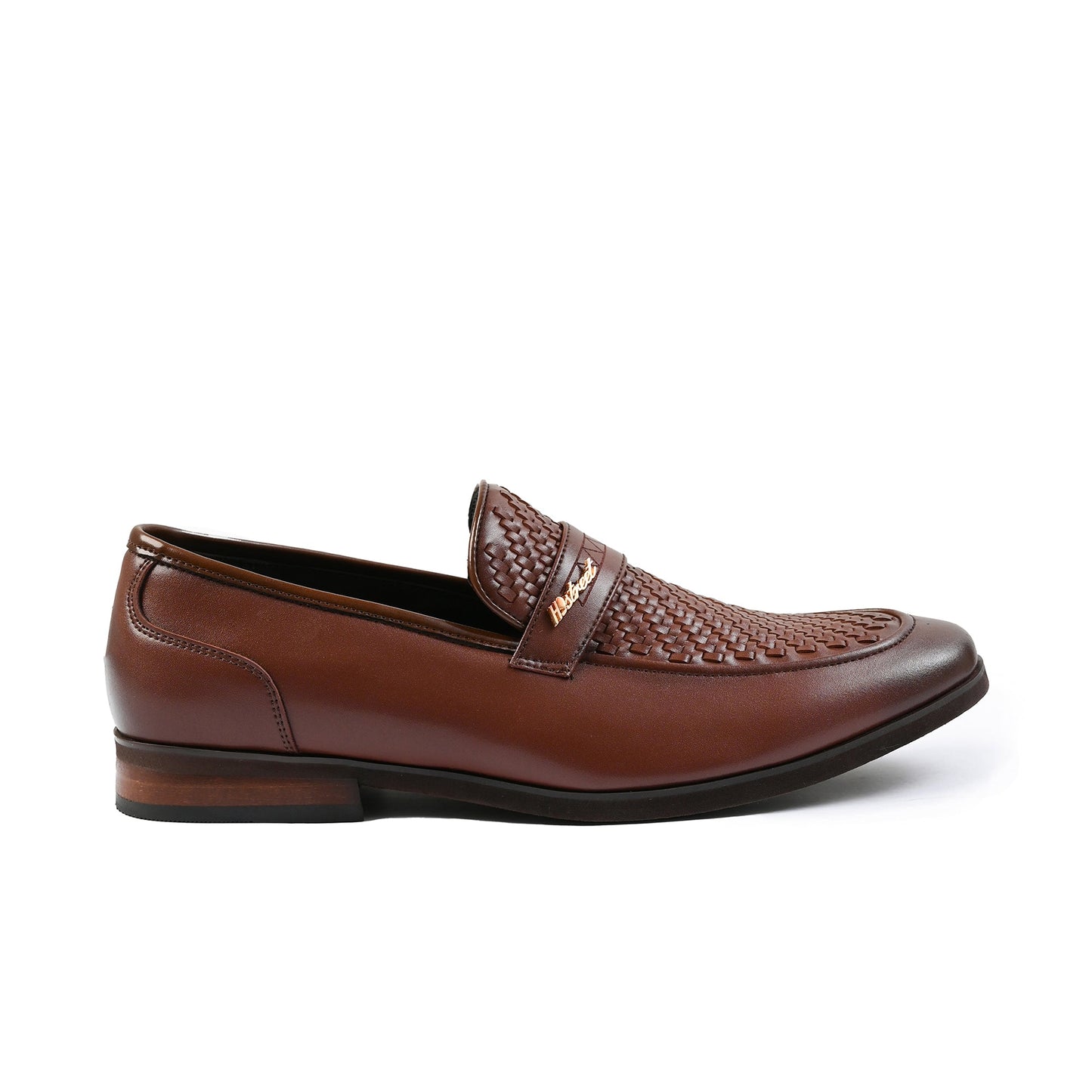 BROWN BRAIDED VAMP SHOES - Hi-Street