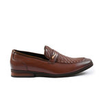 BROWN BRAIDED VAMP SHOES - Hi-Street