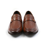 BROWN BRAIDED VAMP SHOES - Hi-Street