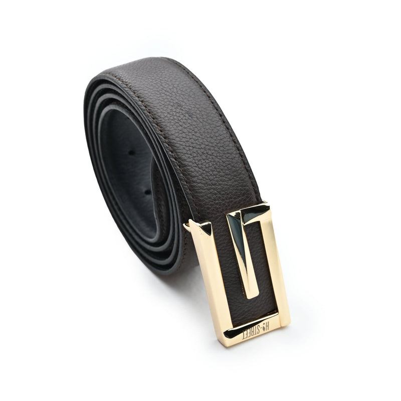 BROWN LEATHER BELT - Hi-Street