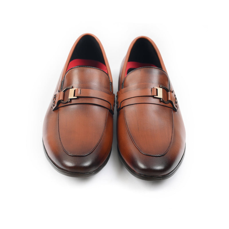 BROWN LEATHER BUCKLE SHOES - Hi-Street