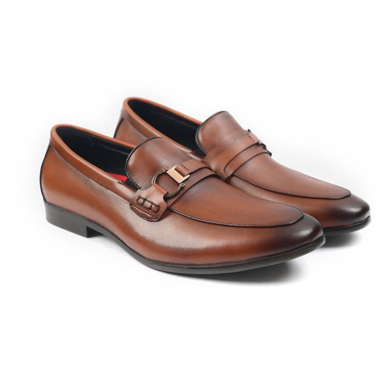BROWN LEATHER BUCKLE SHOES - Hi-Street