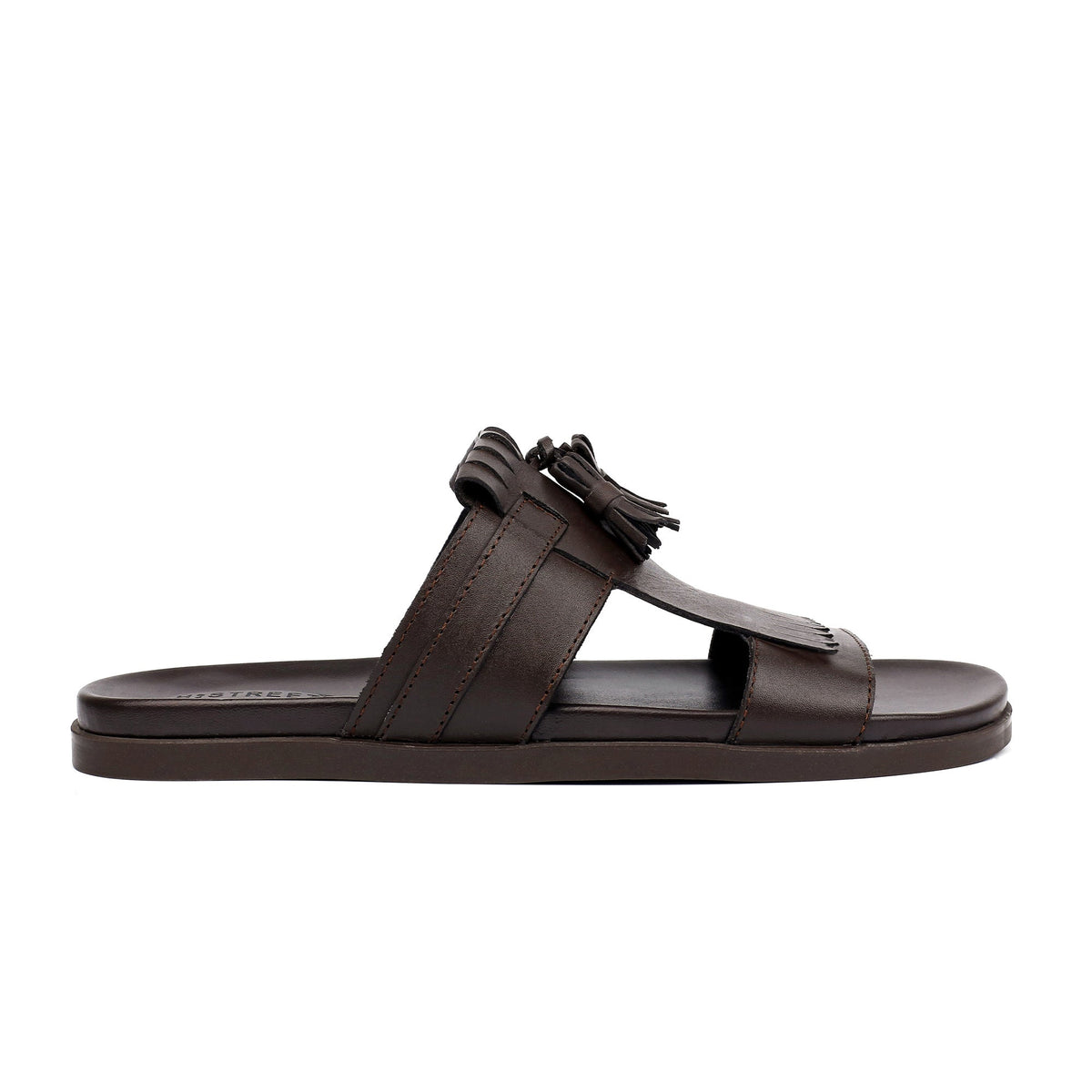 BROWN LEATHER TASSEL SLIPPER - Hi-Street