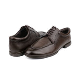 BROWN MILLED LEATHER LACE UP SHOES - Hi-Street