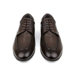 BROWN MILLED LEATHER LACE UP SHOES - Hi-Street