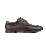 BROWN MILLED LEATHER LACE UP SHOES - Hi-Street