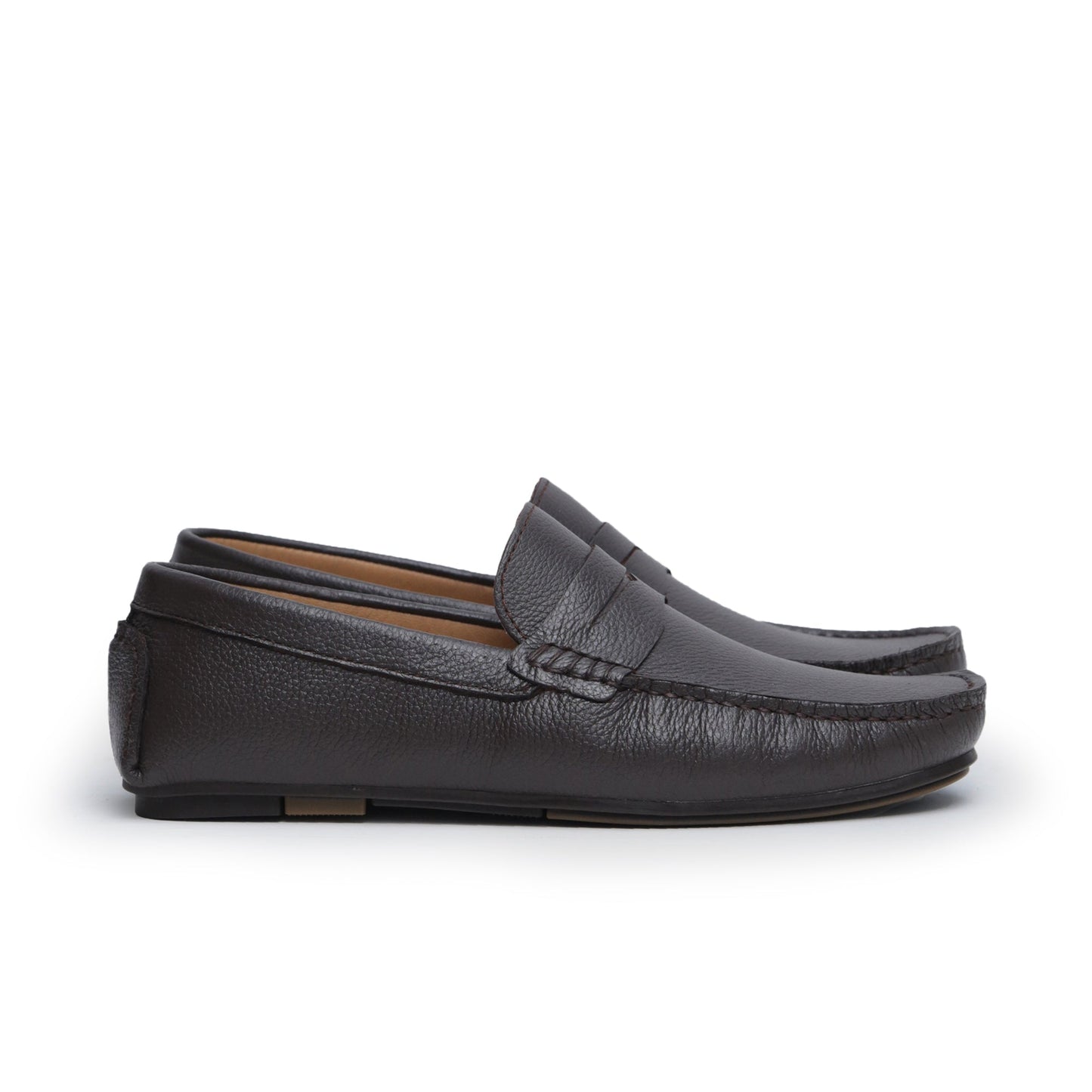 BROWN MILT LEATHER MOCCASIN - Hi-Street