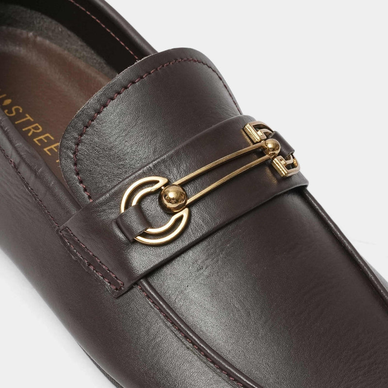 BROWN PLAIN LEATHER LOAFER - Hi-Street