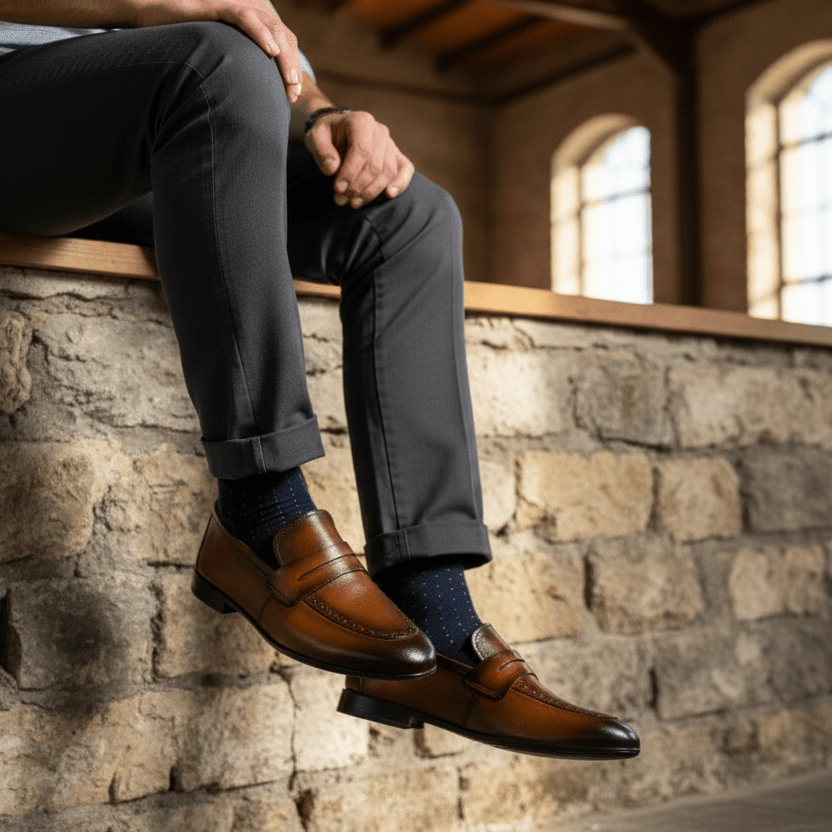 BROWN SHEEP LEATHER SHOES - Hi-Street