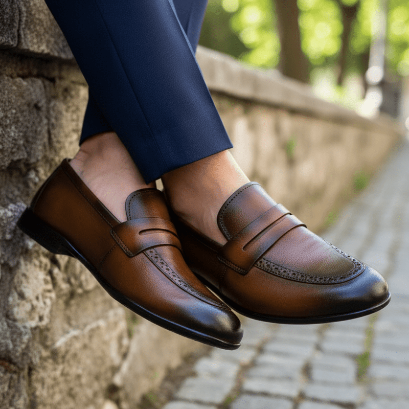 BROWN SHEEP LEATHER SHOES - Hi-Street