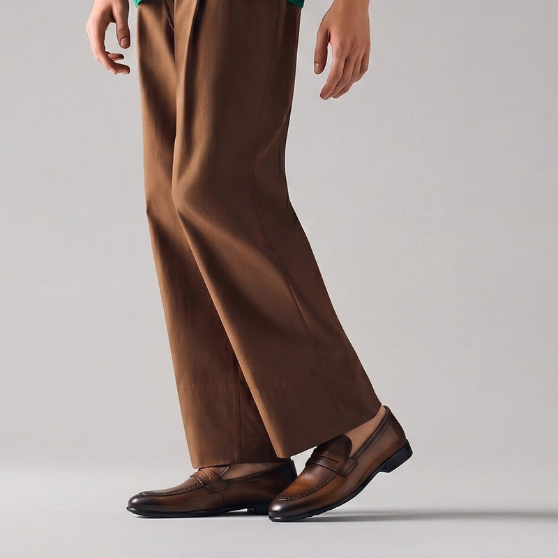 BROWN SHEEP LEATHER SHOES - Hi-Street