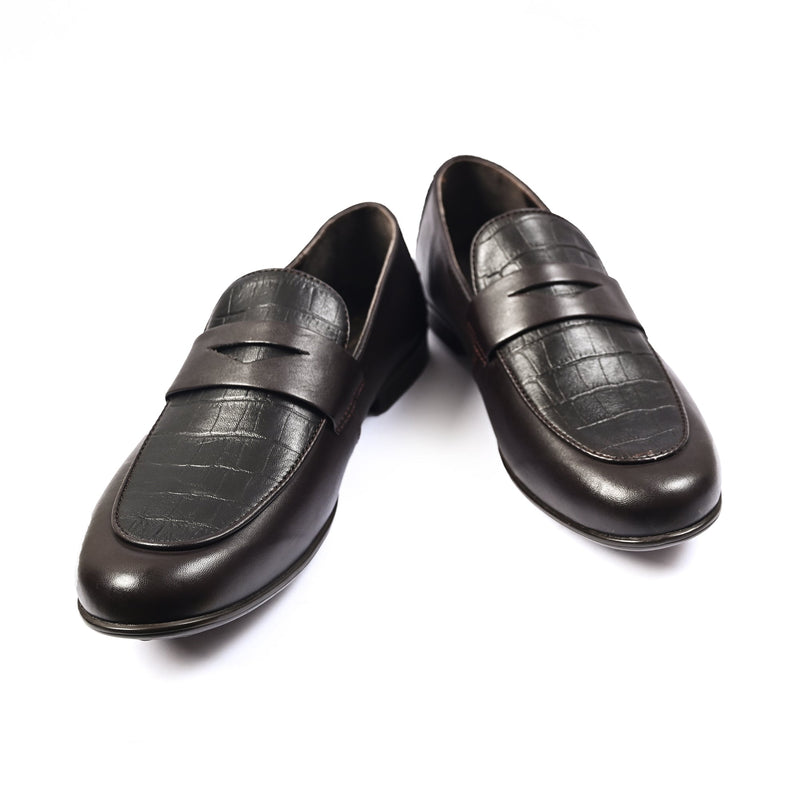 BROWN SPLIT LEATHER SHOES - Hi-Street