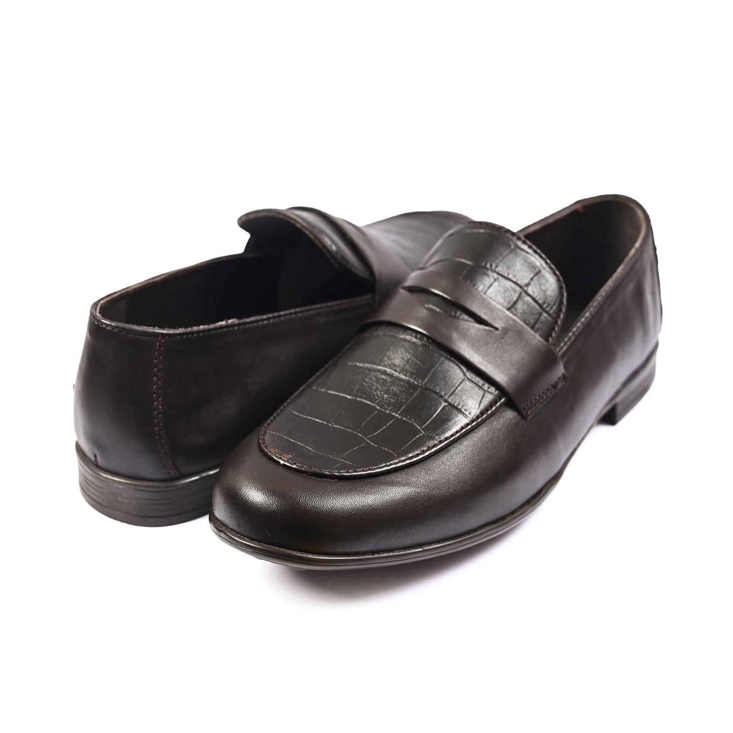 BROWN SPLIT LEATHER SHOES - Hi-Street