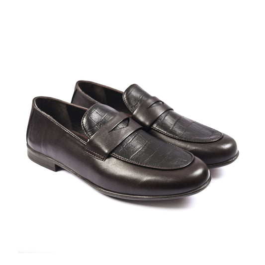 BROWN SPLIT LEATHER SHOES - Hi-Street