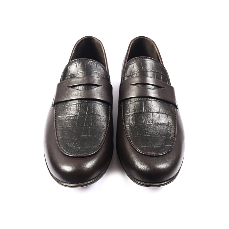BROWN SPLIT LEATHER SHOES - Hi-Street