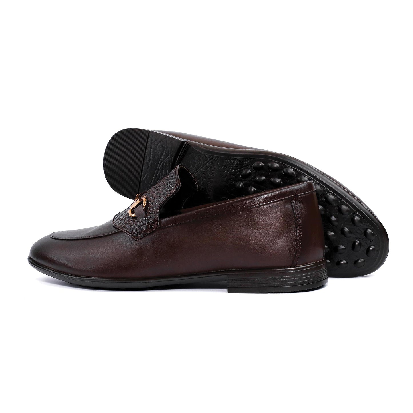 BROWN SPLIT LEATHER SHOES - Hi-Street