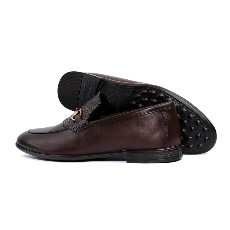 BROWN SPLIT LEATHER SHOES - Hi-Street