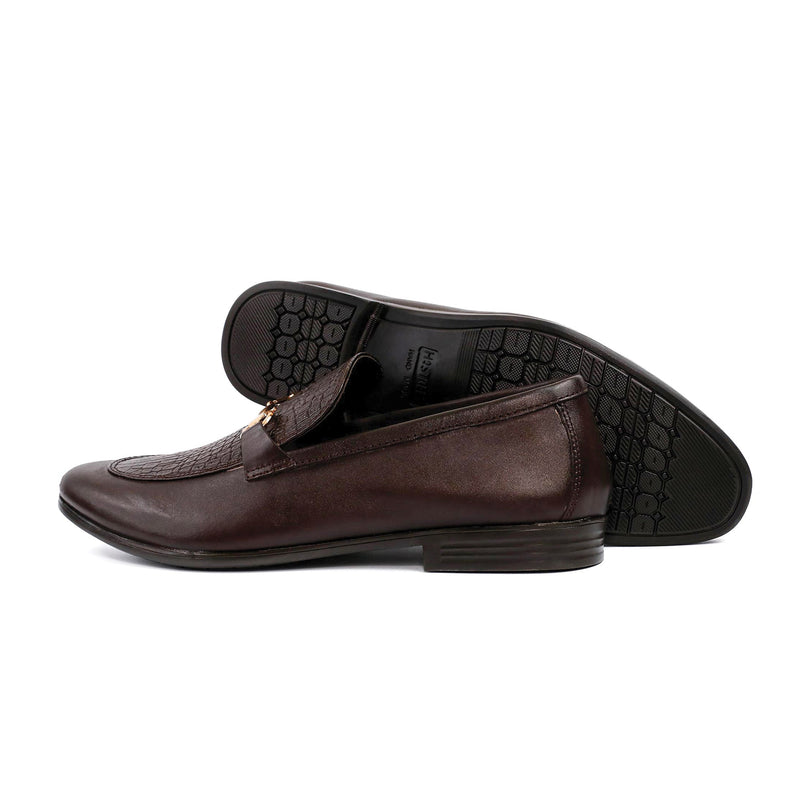 BROWN SPLIT LEATHER SHOES - Hi-Street