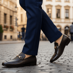 BROWN SPLIT LEATHER SHOES - Hi-Street