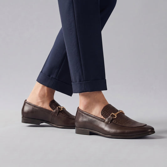 BROWN SPLIT LEATHER SHOES - Hi-Street