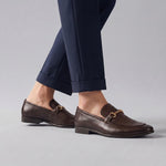 BROWN SPLIT LEATHER SHOES - Hi-Street