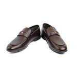 BROWN SPLIT LEATHER SHOES - Hi-Street