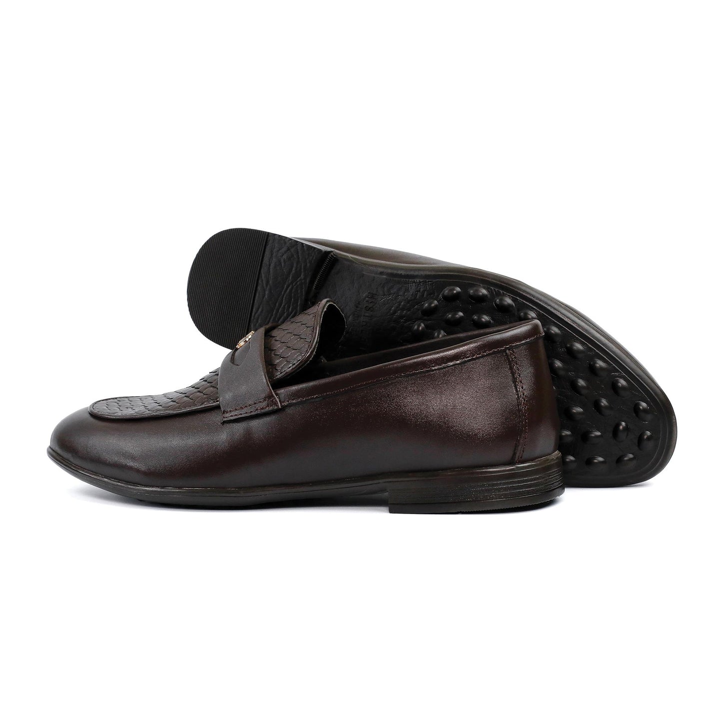 BROWN SPLIT LEATHER SHOES - Hi-Street