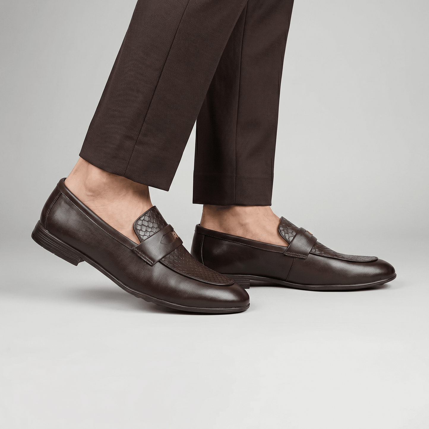 BROWN SPLIT LEATHER SHOES - Hi-Street