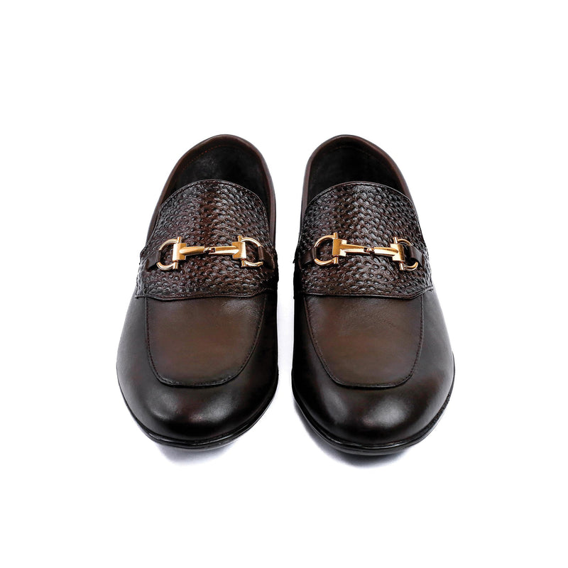 BROWN SPLIT LEATHER SHOES - Hi-Street