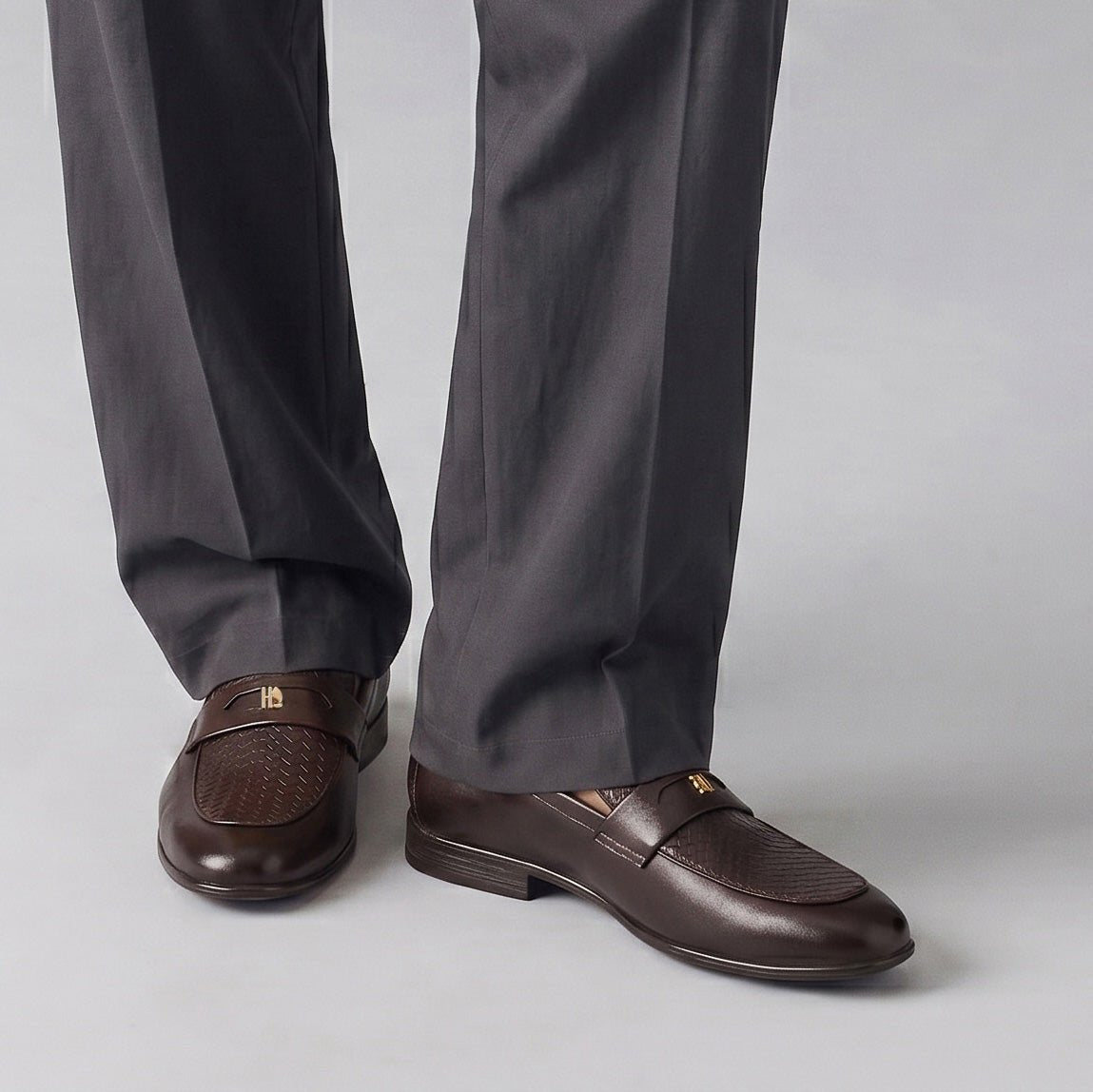 BROWN SPLIT LEATHER SHOES - Hi-Street