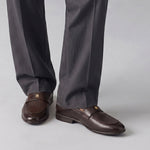 BROWN SPLIT LEATHER SHOES - Hi-Street