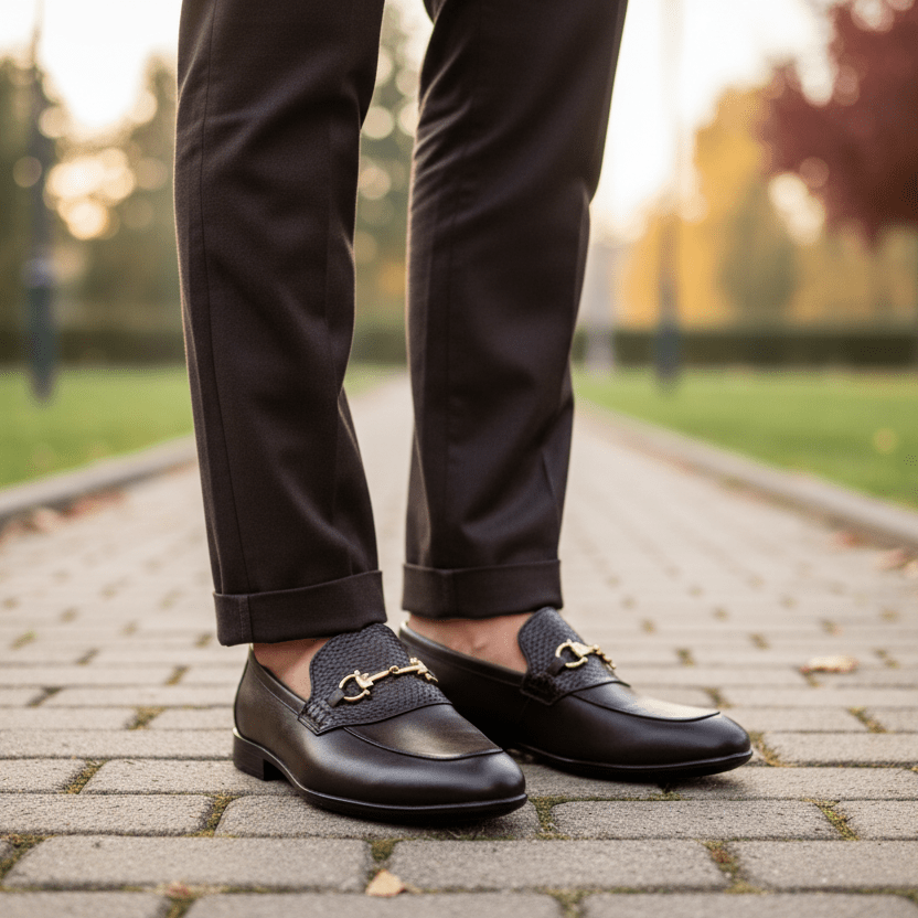 BROWN SPLIT LEATHER SHOES - Hi-Street