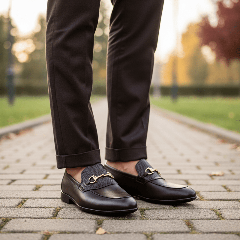 BROWN SPLIT LEATHER SHOES - Hi-Street