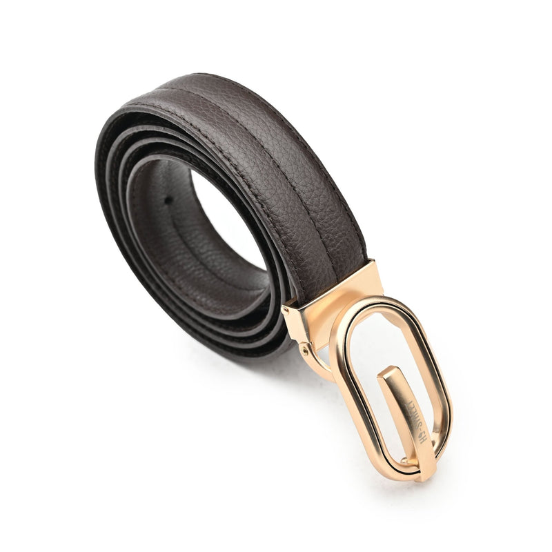 BROWN STITCHED LEATHER BELT - Hi-Street