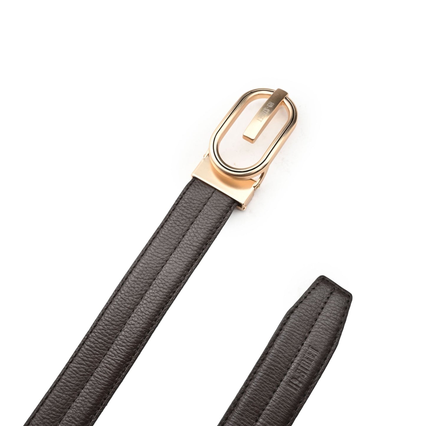 BROWN STITCHED LEATHER BELT - Hi-Street