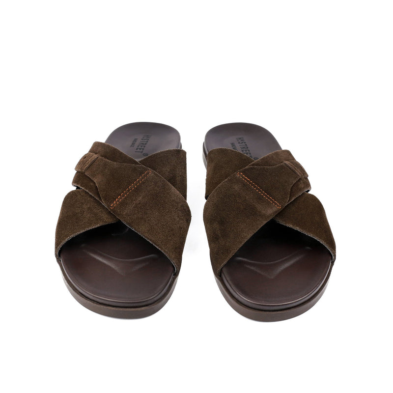BROWN SUEDE LEATHER EVA SLIPPER - Hi-Street
