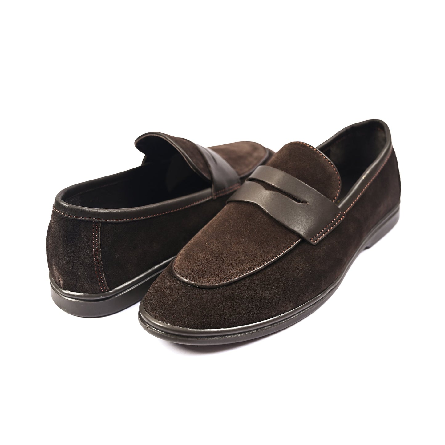 BROWN SUEDE LEATHER LOAFERS - Hi-Street